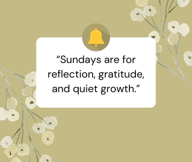 “Sundays are for reflection, gratitude, and quiet growth.”
