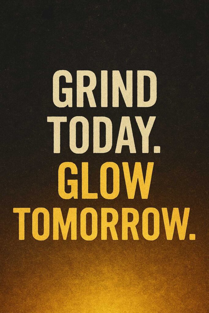 “Grind today. Glow tomorrow.”
