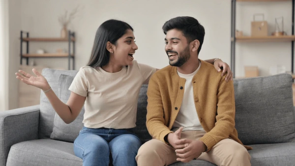 Sibling laughing together